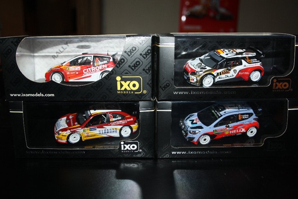 4 x 1:43 ixo D.Sordo rally WRC. citroen, hyundai., Ophalen of Verzenden, Zo goed als nieuw, Auto