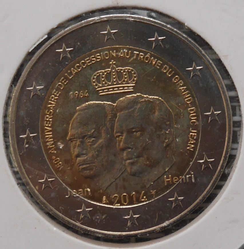 2 euromunt Luxemburg 2014, Ophalen of Verzenden, Luxemburg, 2 euro, Losse munt