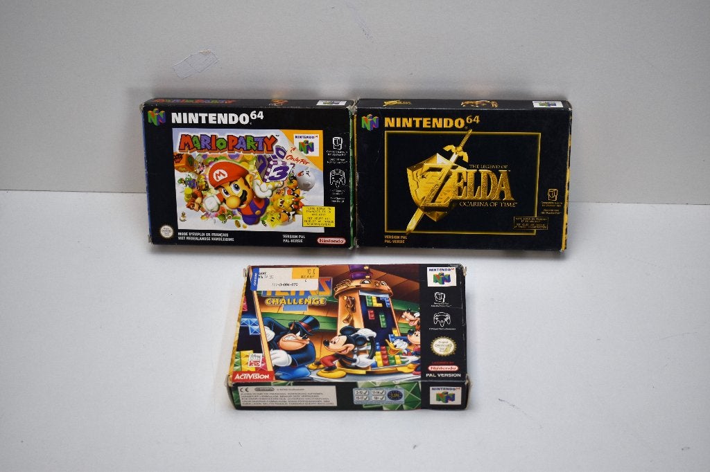 3 boîtes de jeu NINTENDO 64 - Zelda - Mario Party, Enlèvement ou Envoi, Utilisé