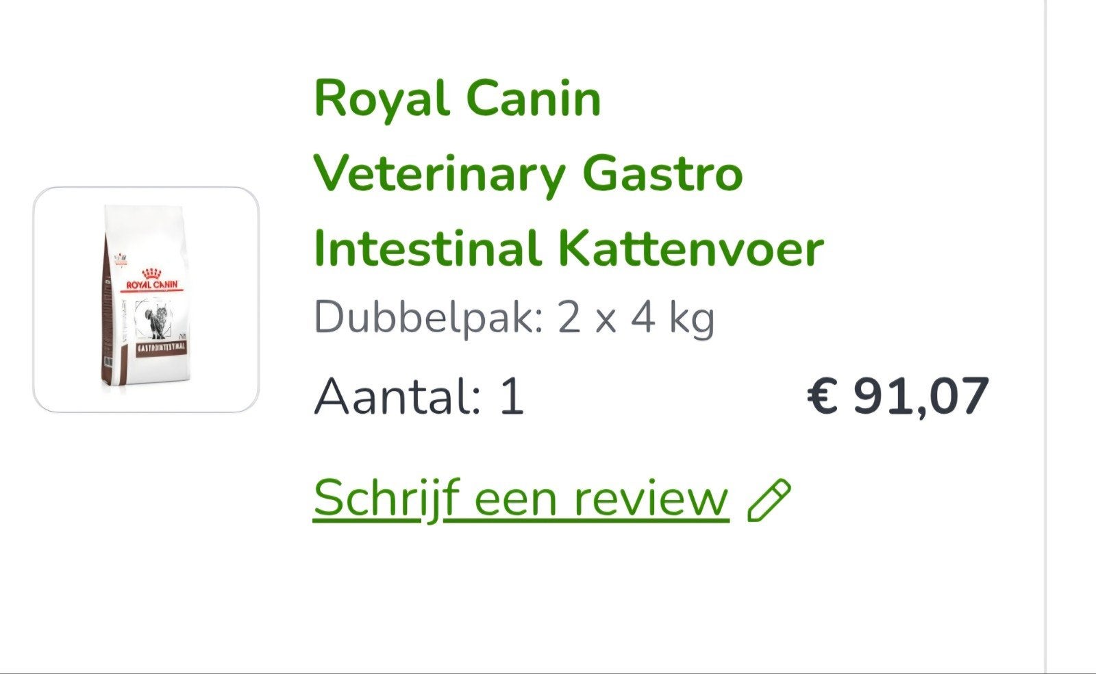 royal canin veterinay gastro intestinal kat, Animaux & Accessoires, Enlèvement, Chat