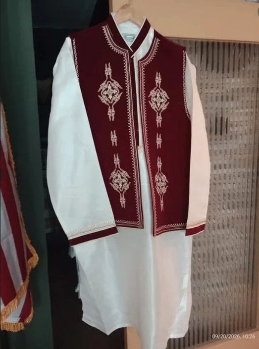 Tenue costume traditionnelle indienne homme, Rouge, Enlèvement ou Envoi, Autre, Taille 52/54 (L)