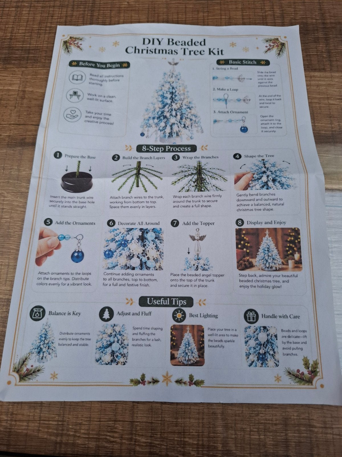 kerstboon van kralen, Ophalen