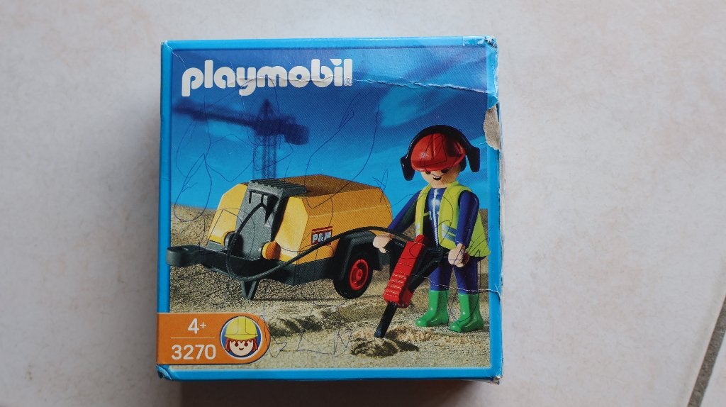 ️ Playmobil 3270 – Wegenwerker met compressor & drilboor, Ophalen, Gebruikt, Complete set, City action