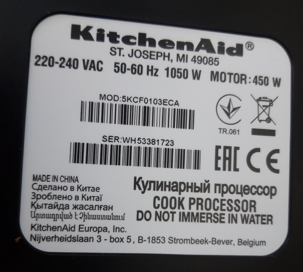 Kitchenaid Artisan Cook-processor, Ophalen, Gebruikt, 3 snelheden of meer, 2 tot 3 liter