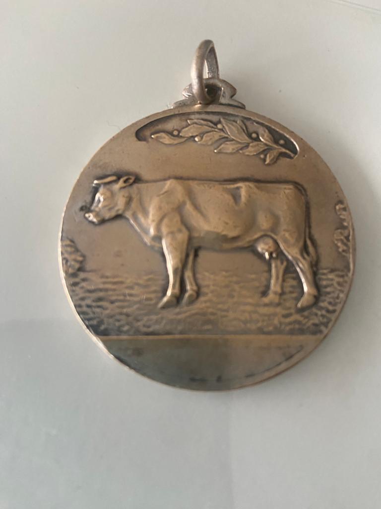 Zilverbronzen medaille voor de landbouwwedstrijd, Postzegels en Munten, Ophalen of Verzenden, Brons