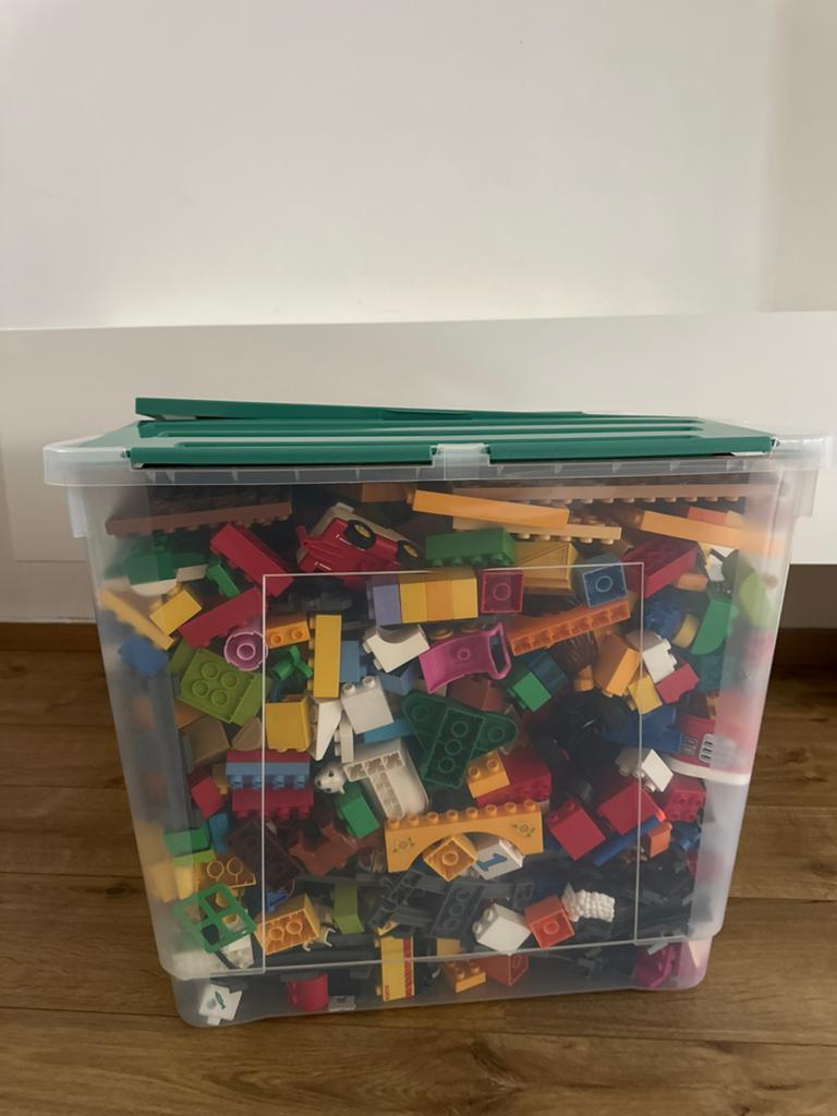 Grote lot LEGO DUPLO trein, sporen, dieren, bouwplaten 100L, Ophalen, Zo goed als nieuw