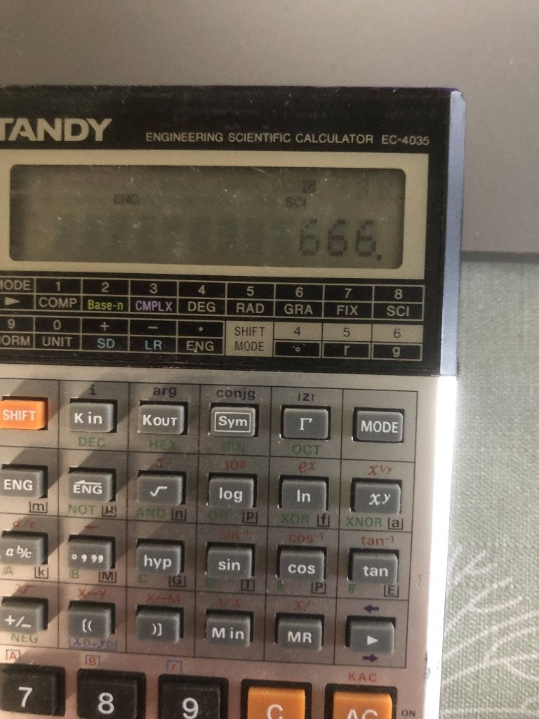 Calculatrice scientifique vintage Tandy EC-4035, Enlèvement ou Envoi, Utilisé