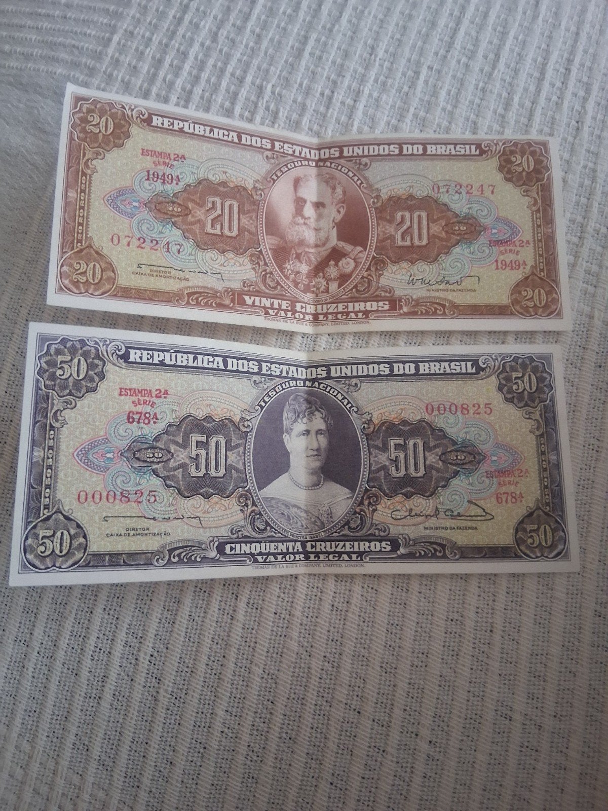 2 Braziliaanse bankbiljetten, Postzegels en Munten, Bankbiljetten | Amerika, Ophalen of Verzenden