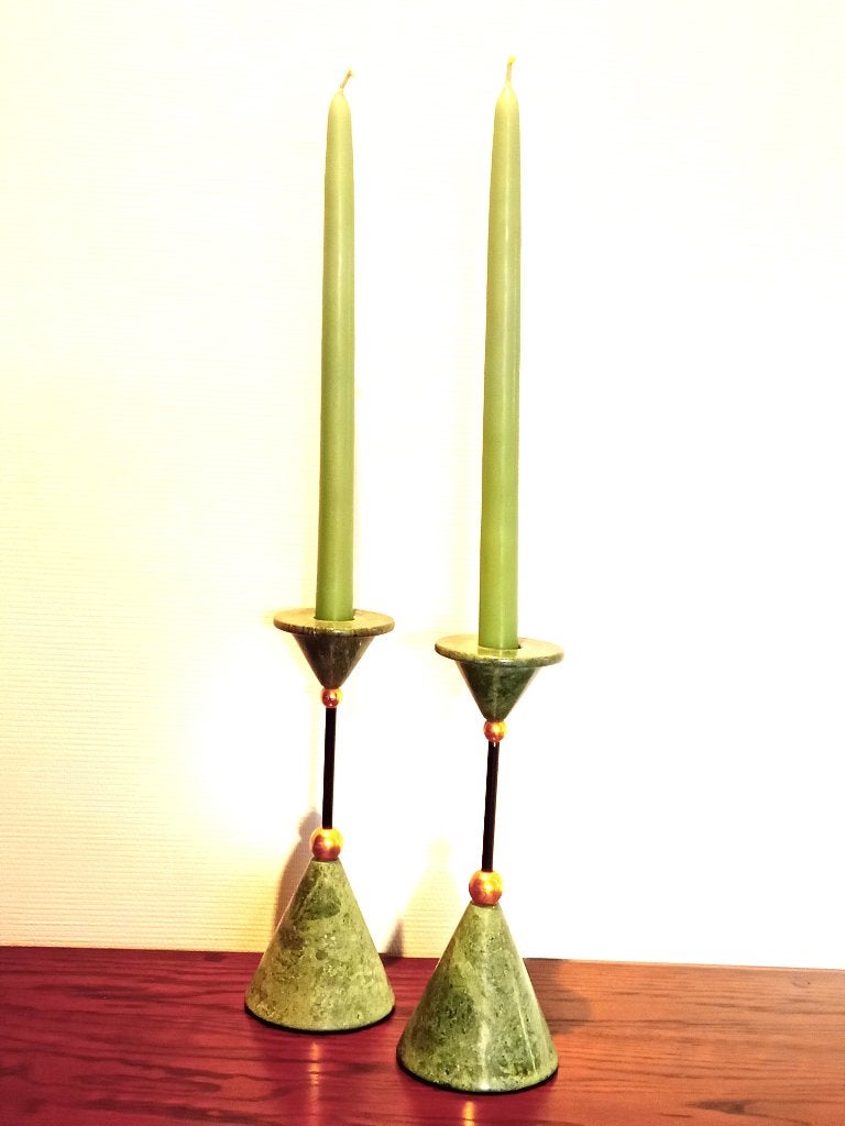 Kandelaars (design, vintage), Huis en Inrichting, Natuurlijk materiaal, Ophalen of Verzenden, Zo goed als nieuw, 22 cm