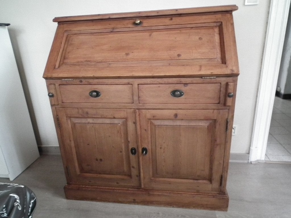 Secrétaire en pin (L 100 cm / H 111 cm / Profondeur 48 cm), Autres marques, 48 cm, Utilisé, 100 cm