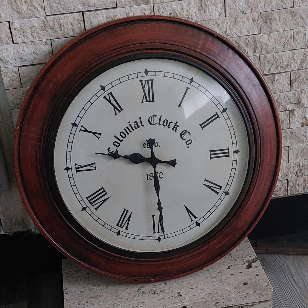 wandklok met houten frame, Maison & Meubles, Accessoires pour la Maison | Horloges, Enlèvement, Horloge murale