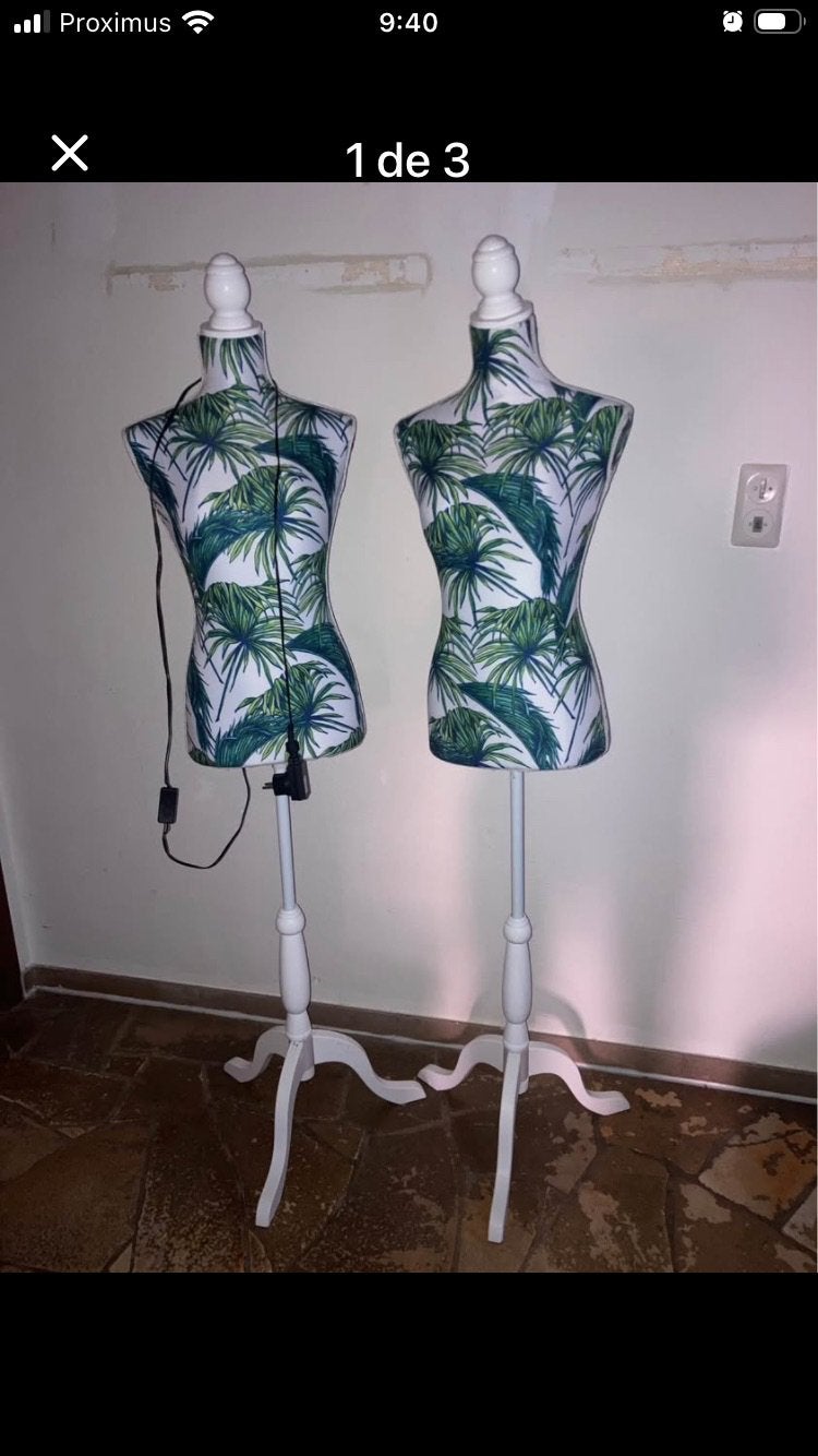 Lot 2 Mannequins / Bustes (Motif Tropical + 1 Lumineux), Enlèvement, Utilisé