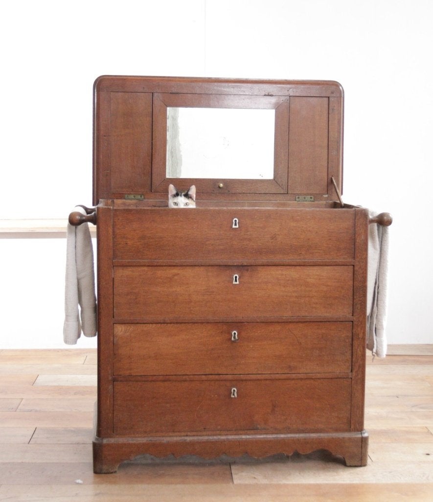 19e-eeuwse Franse commode met verborgen spiegel, Antiek en Kunst, Ophalen