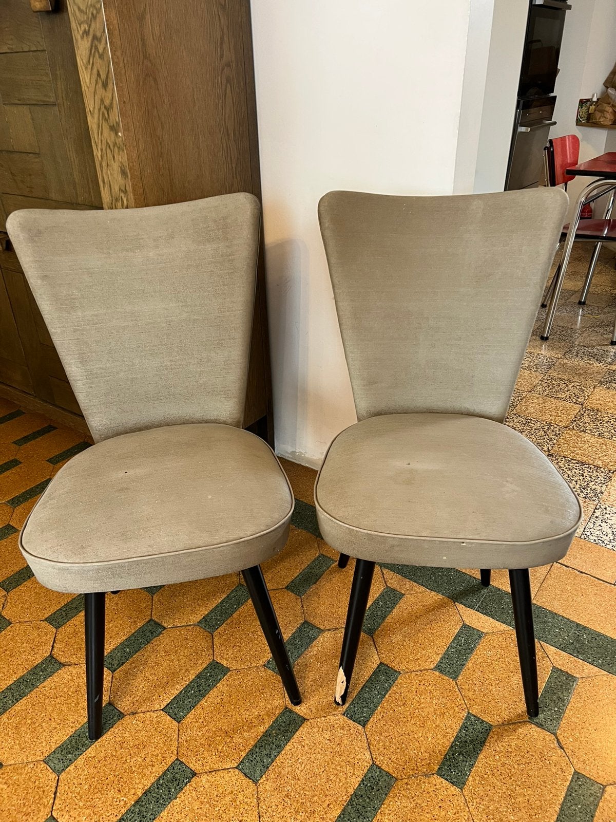 Chaises en skaï style Baumann - 1960, Gris, Enlèvement, Utilisé, Vintage 1960