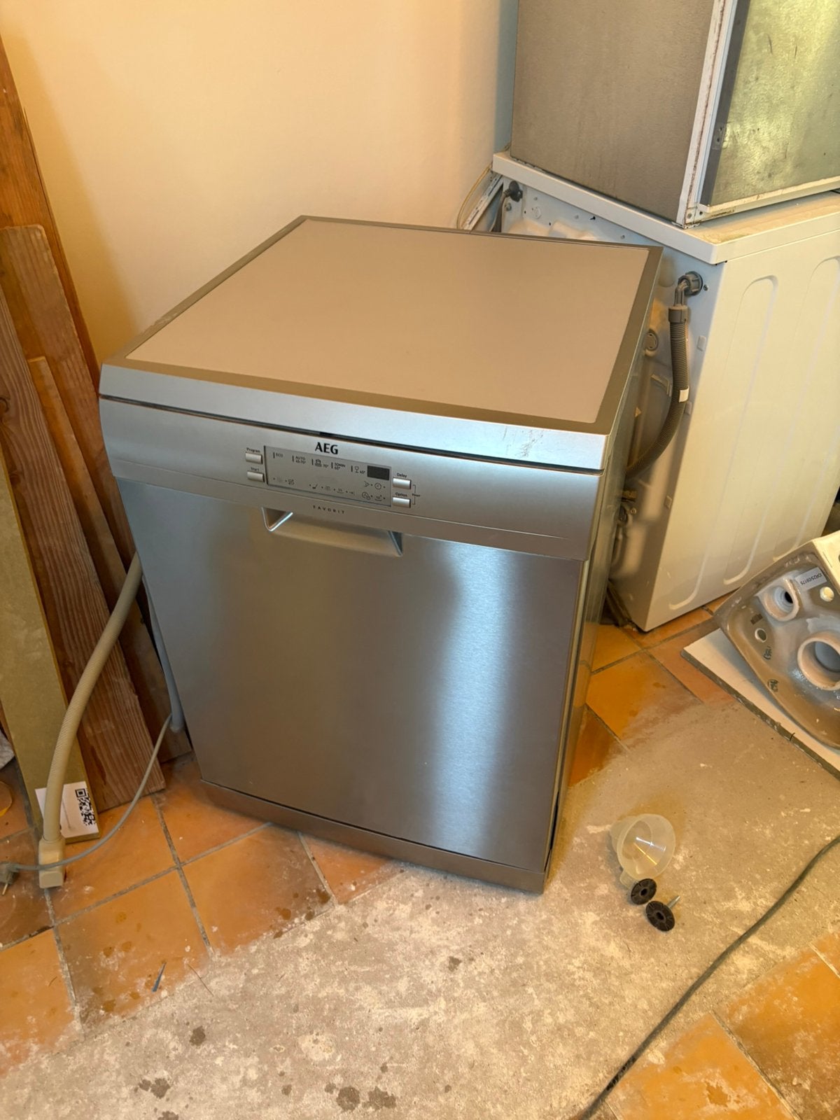 AEG vaatwasmachine favorit, Ophalen, Gebruikt, 85 tot 90 cm, Eco programma