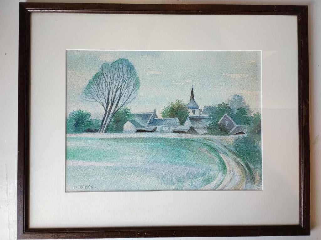 Schilderij / aquarel Marcel Cockx, Antiquités & Art, Art | Peinture | Classique, Enlèvement