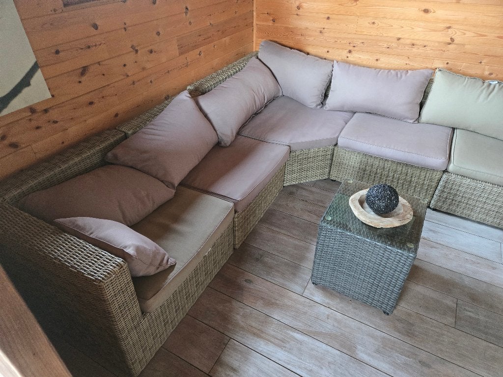 lounge set + tafel, Jardin & Terrasse, Ensembles de jardin, Rotin, Table d'appoint, Comme neuf, Sets de jardin