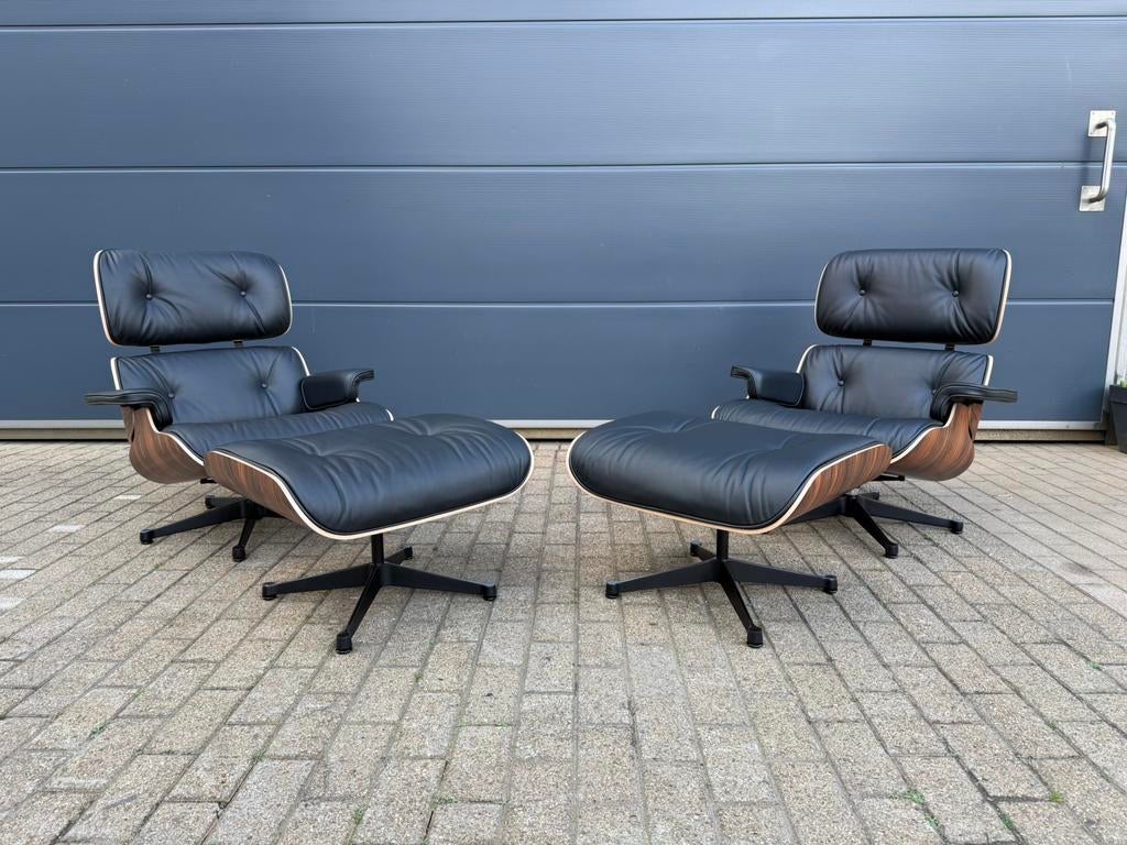 Vitra Eames lounge original + pouf Palissandre, Enlèvement ou Envoi, Bois, B&b italia sede cassina knoll togo mah jong leolux artifort