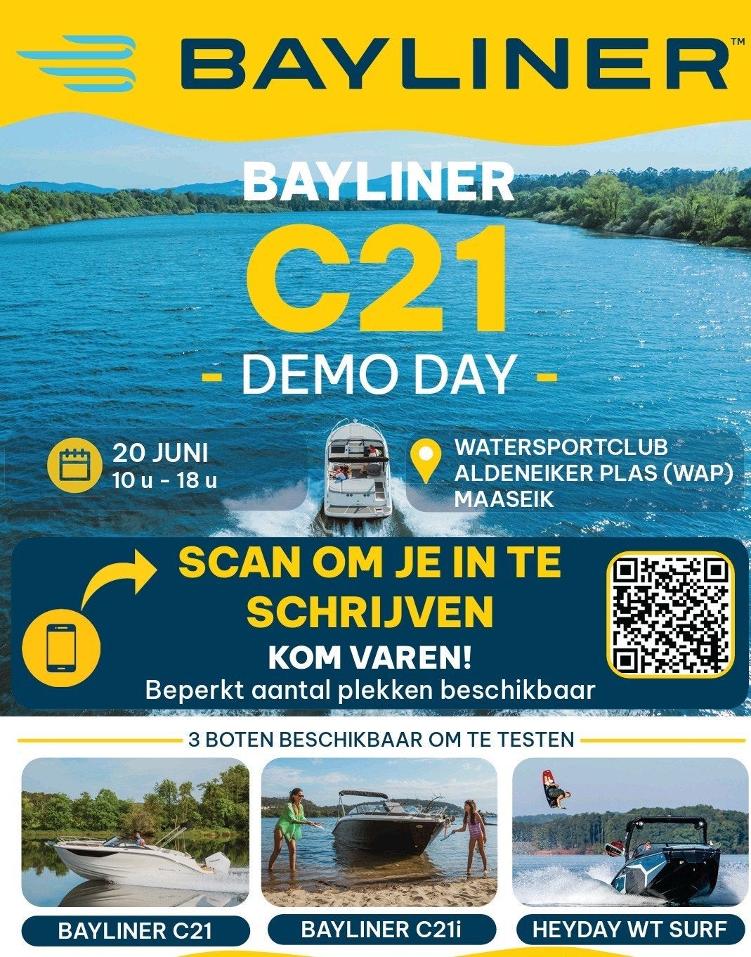 BAYLINER DEMODAG - Zaterdag 20 Juni - Maaseik - gratis, Watersport en Boten, Speedboten, Bayliner, Ophalen