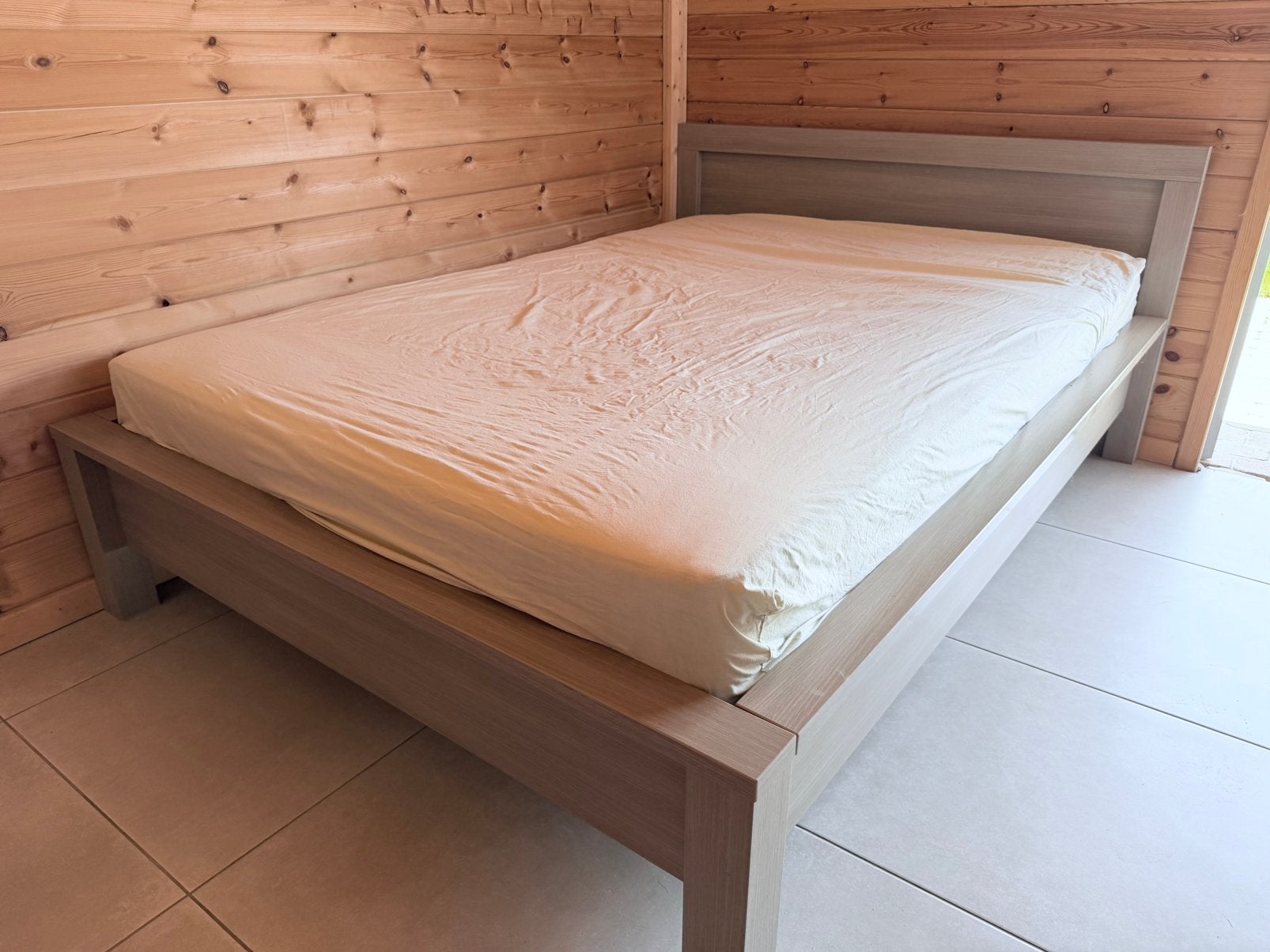 2 persoonbed, Gris, Queen size, 140 cm, Enlèvement