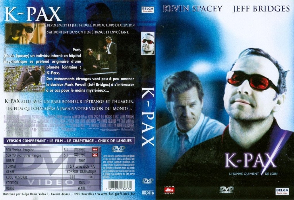 Le DVD K-PAX, l'homme qui vient de loin de Iain Softley, CD & DVD, DVD | Science-Fiction & Fantasy, Enlèvement ou Envoi, Science-Fiction