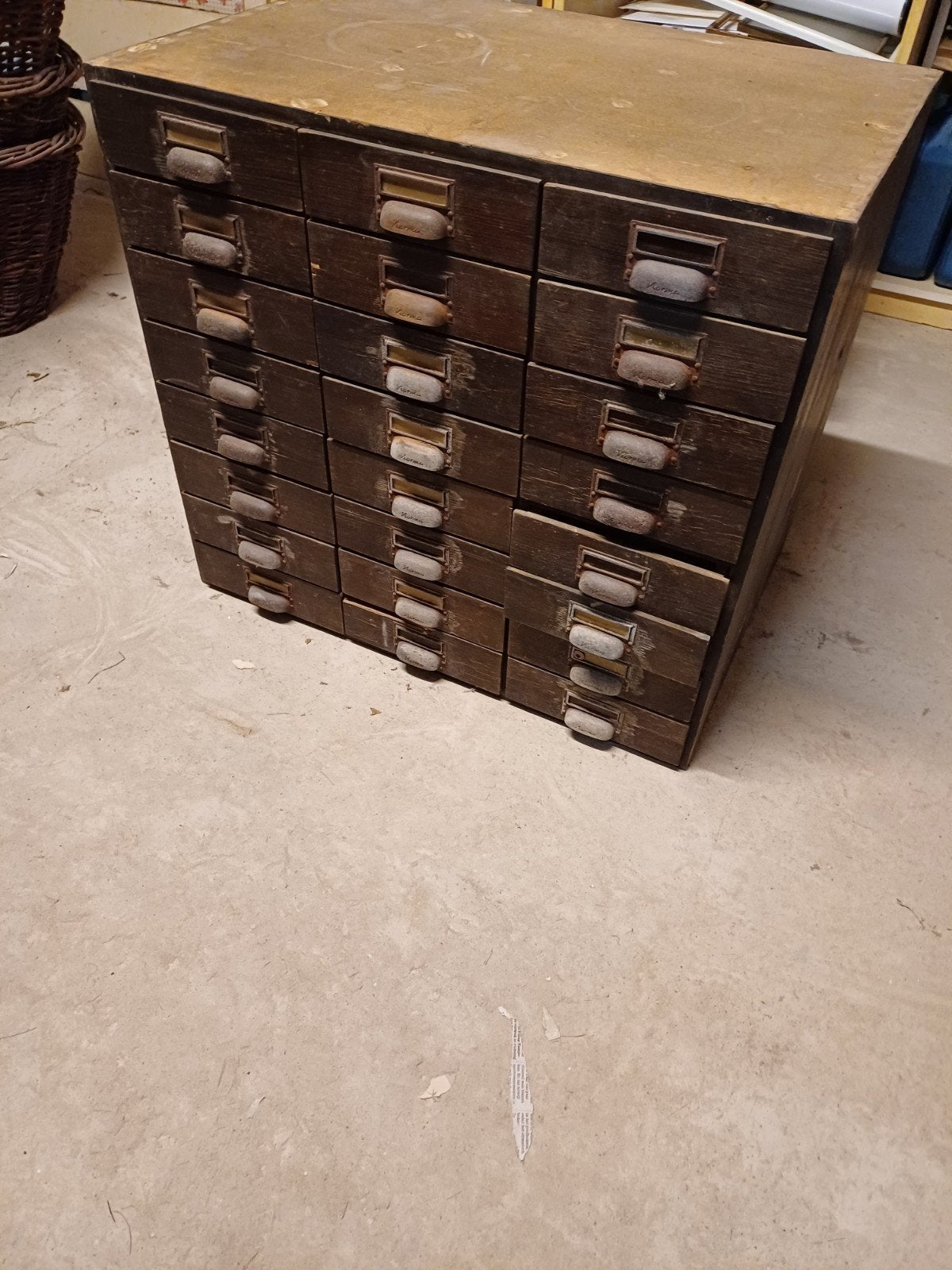 Ancienne armoire coulissante industrielle originale, Maison & Meubles, 25 à 50 cm, 5 tiroirs ou plus, Moins de 100 cm, Enlèvement