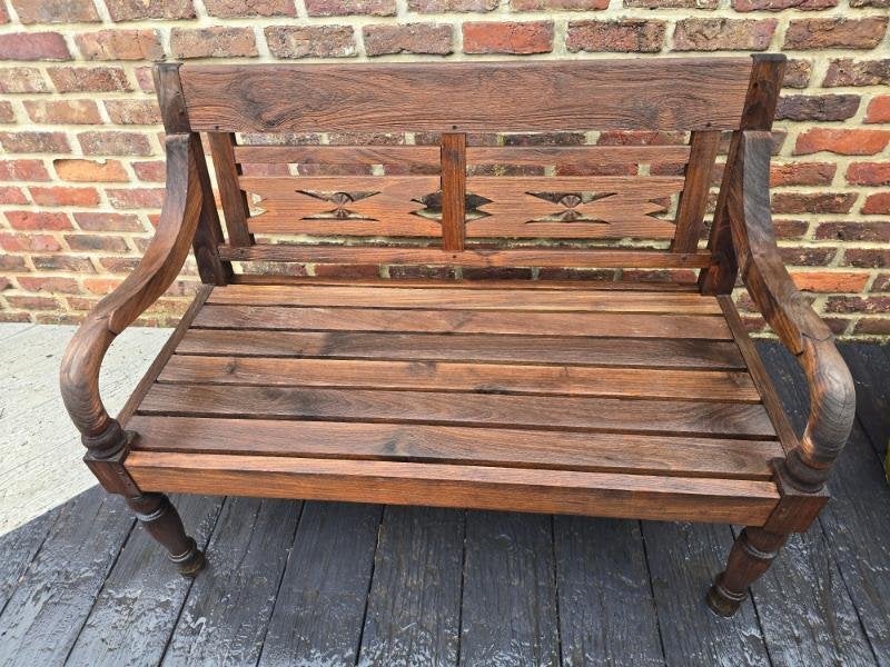 2 jolis bancs de jardin en bois — Authentiques et caractère, Jardin & Terrasse, Enlèvement, Utilisé, Bois