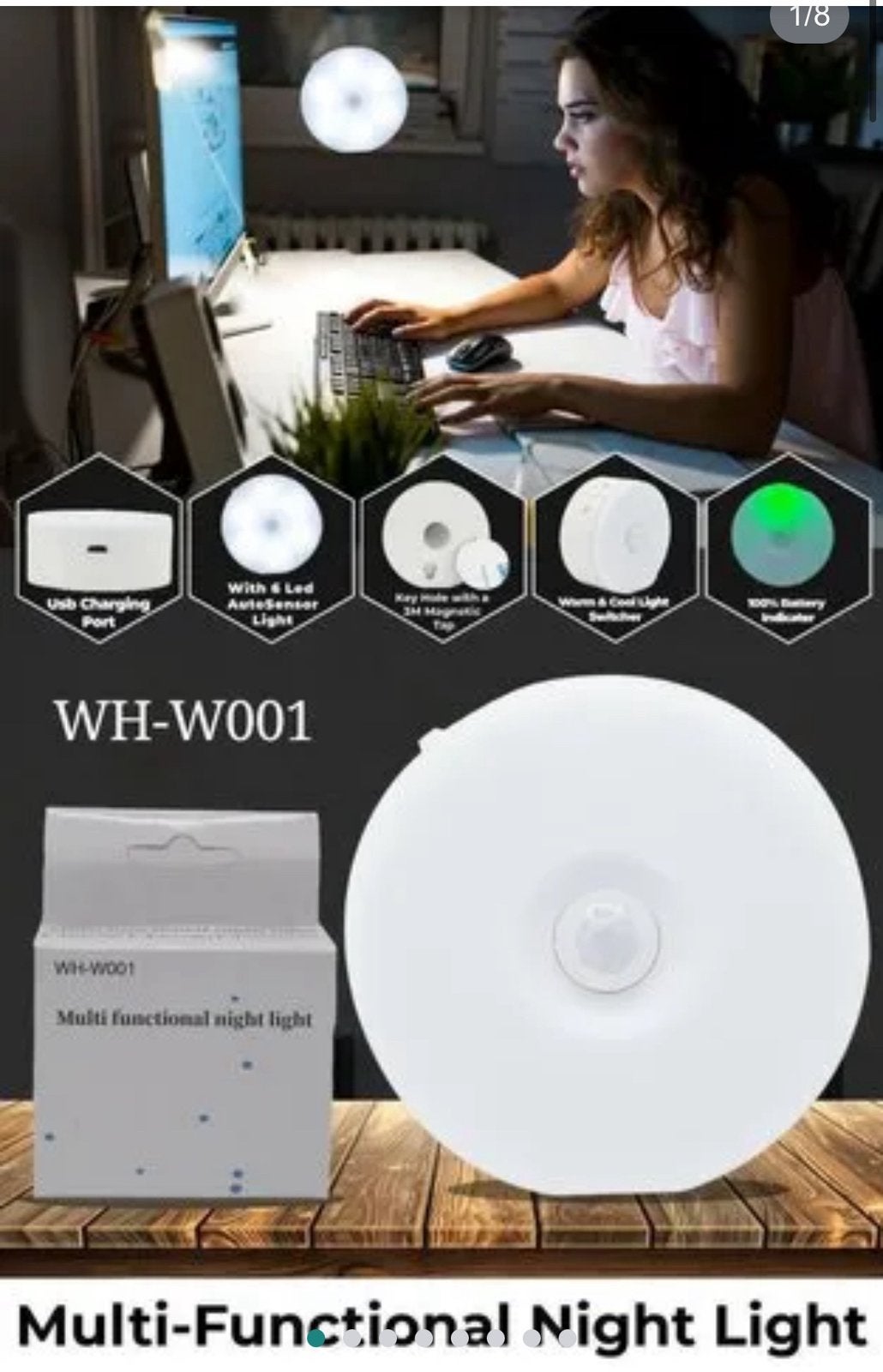 Lampe avec détecteur, Ophalen, Sensorlamp, LED, Nieuw