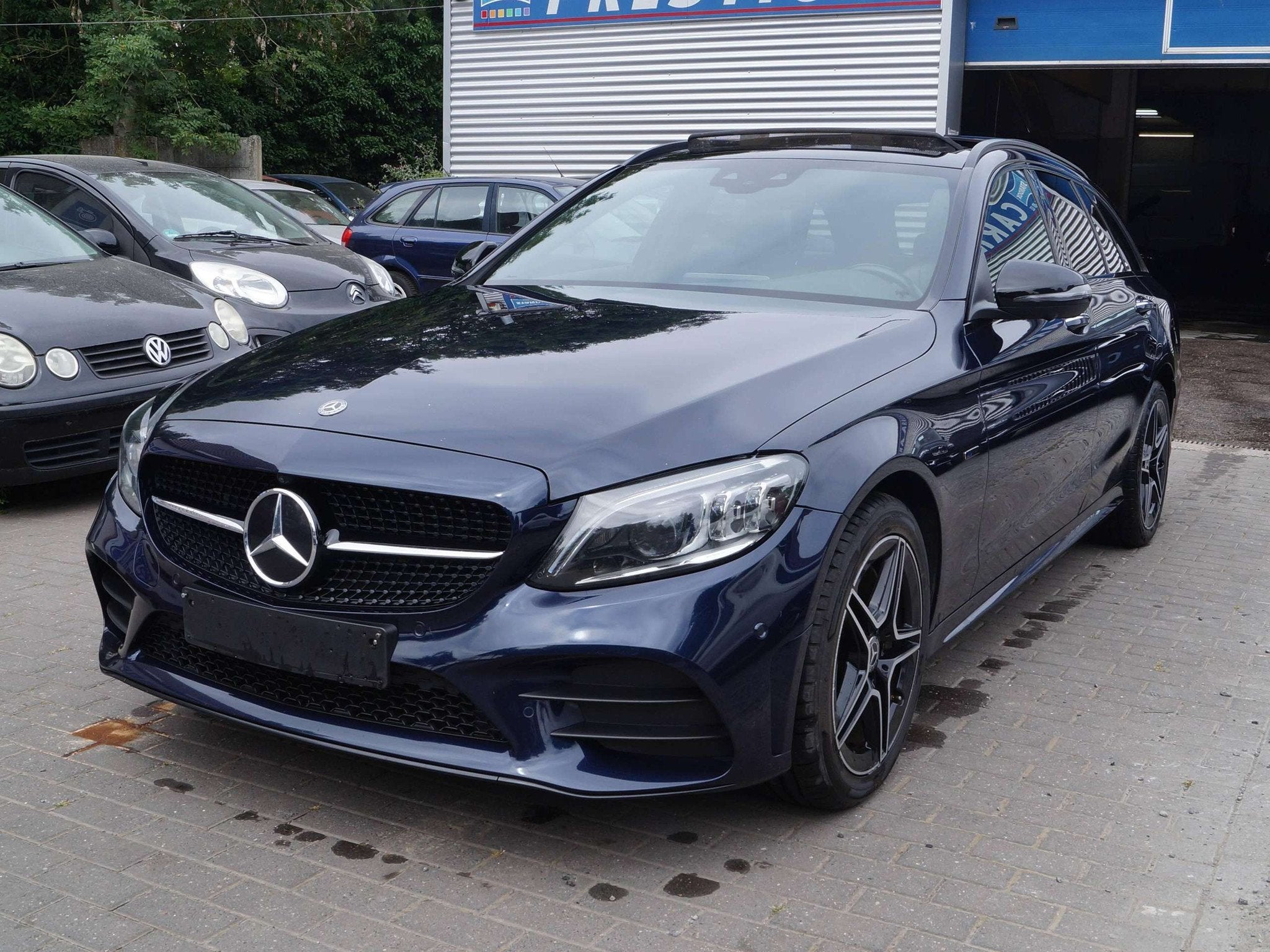 Mercedes-Benz C-Klasse 300 C 300 de (bj 2021, automaat), Auto's, Mercedes-Benz, Adaptive Cruise Control, 4 cilinders, Blauw, Leder