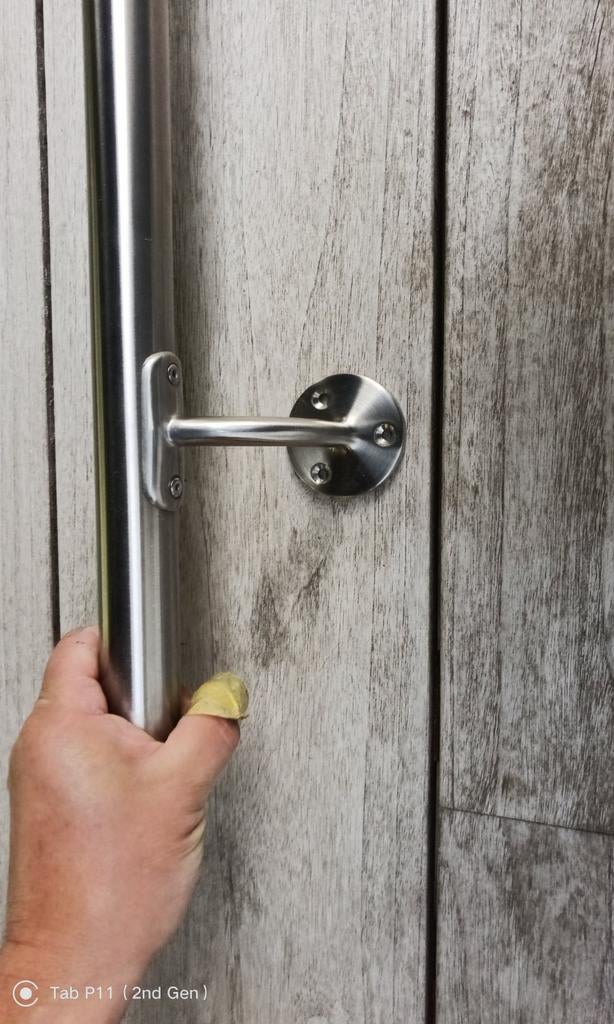 Inox trapleuning 1 meter lang., Doe-het-zelf en Bouw, Ophalen, Inox