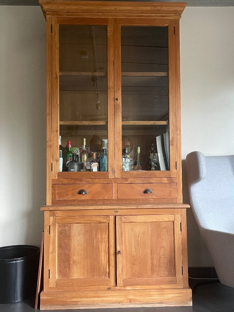 Vitrinekast, Huis en Inrichting, Ophalen, 100 tot 150 cm, 200 cm of meer, Zo goed als nieuw
