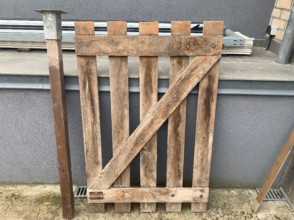 Barriere/portillon de jardin en bois, Jardin & Terrasse, Chaises de jardin, Utilisé, Bois, Enlèvement