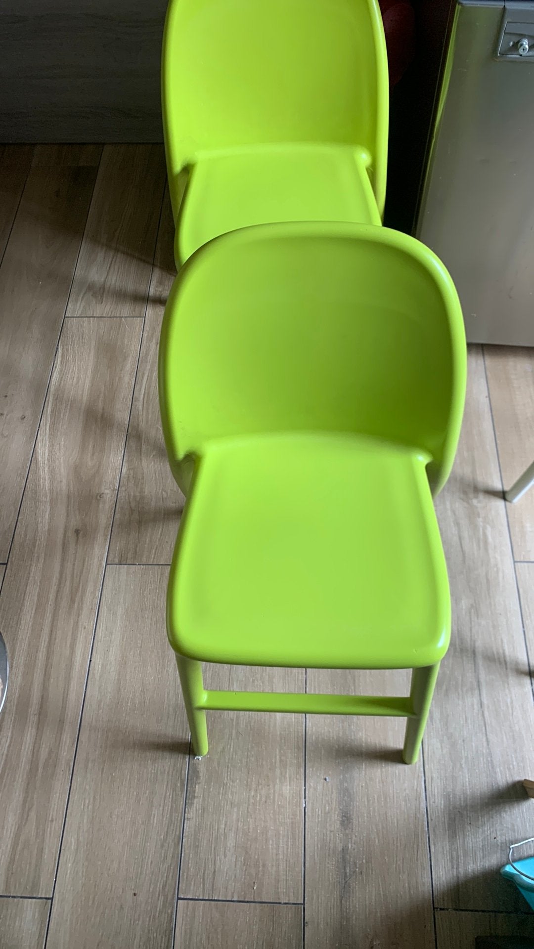 Lot de 3 chaises enfant vertes et blanc style IKEA Mammut, Enlèvement, Comme neuf