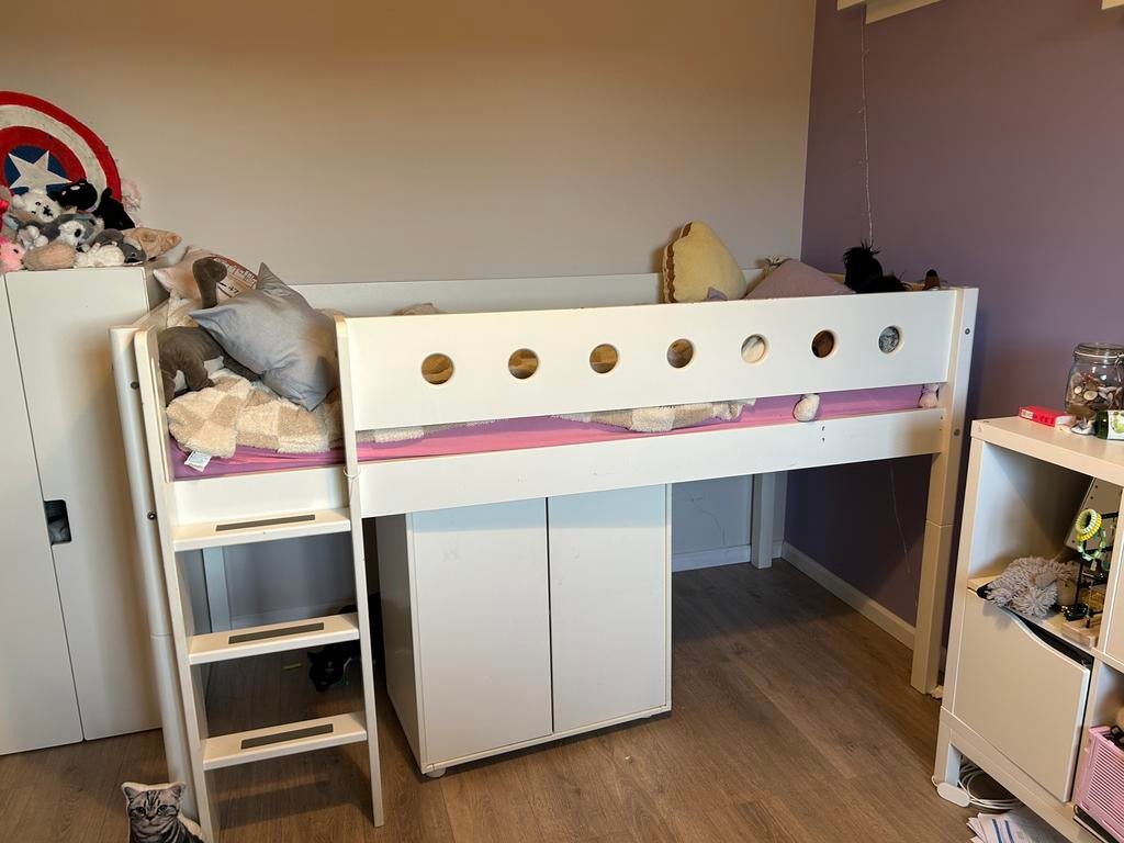 Halfhoogslaper Flexa met lattenbodem en matras, Ophalen, Gebruikt, Halfhoogslaper