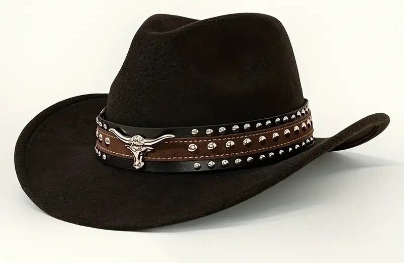 Cowboyhoed Metallic Dubbelgeknoopte Stierenkop (Nieuw), Kleding | Heren, Hoeden en Petten, Ophalen of Verzenden, Nieuw, Hoed