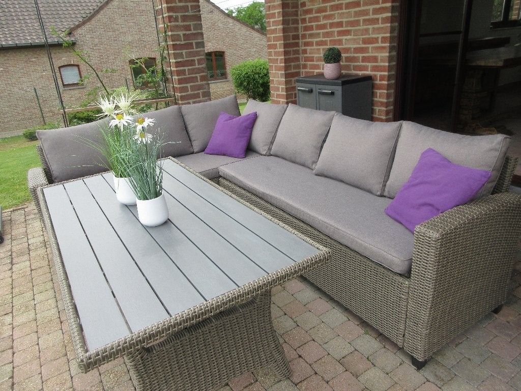 LOUNGESET (buiten of binnen), Tuin en Terras, Ophalen, Rotan, Bank, Zo goed als nieuw