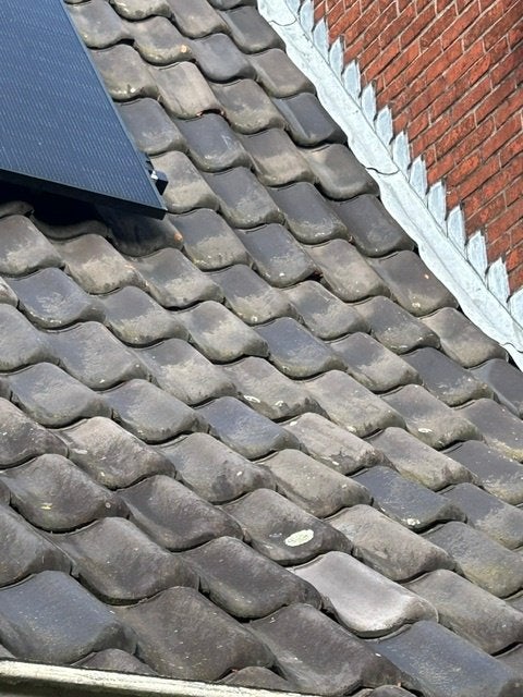 Zwarte dakpannen Sterreberg Courtrai, Doe-het-zelf en Bouw, Ophalen, Gebruikt, Steen of Klei, Zwart