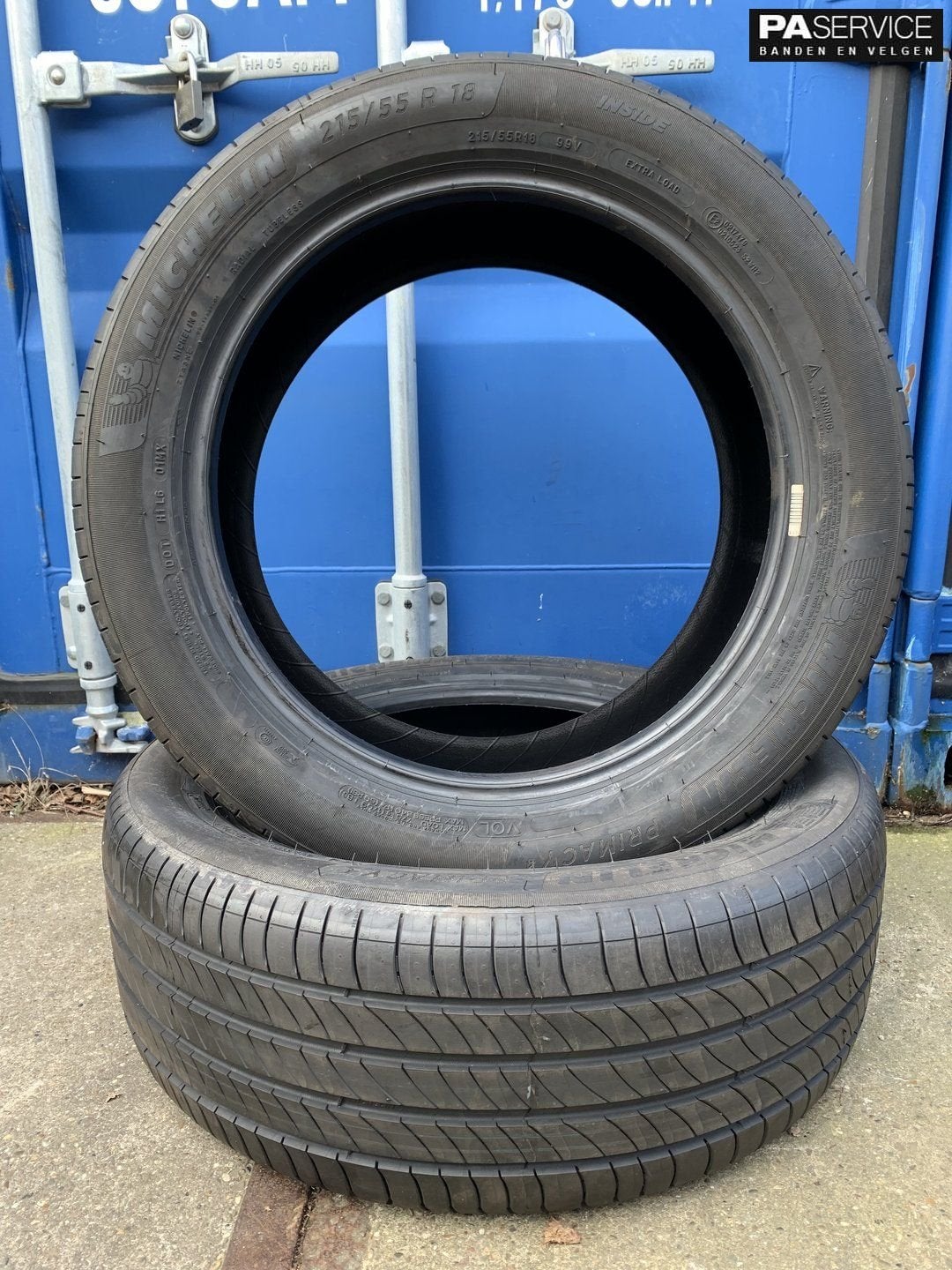 2x Michelin 215 55 18 zomerbanden met 6.4 mm, Auto-onderdelen, Gebruikt, Velg(en), -, -