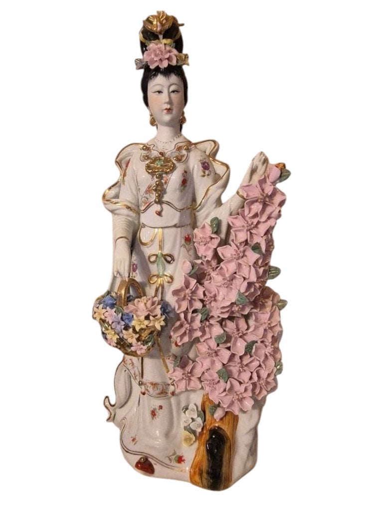 Statuette Orientale en Porcelaine Polychrome, Enlèvement