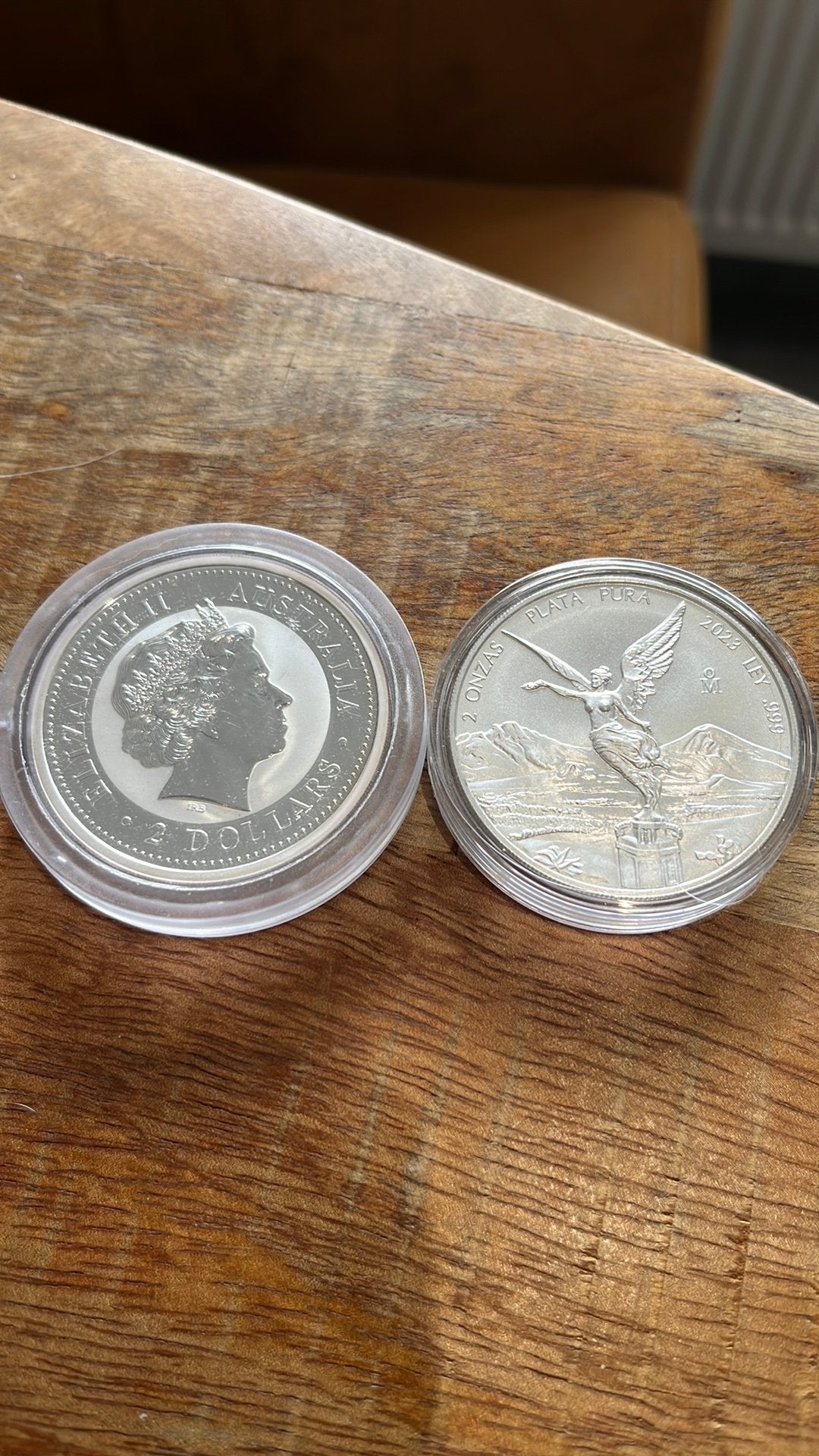 2x 2 oz Kookaburra 2002 - 2 oz Libertade 2023, Ophalen of Verzenden, Zilver