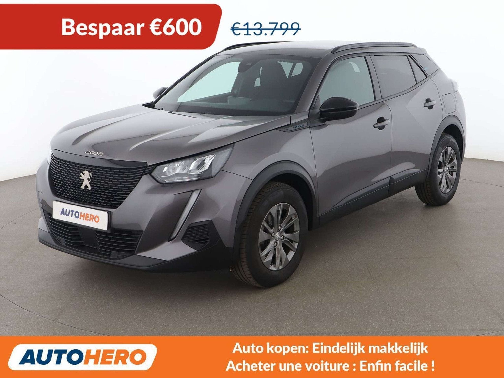Peugeot 2008 1.2 PureTech Style, Argent ou Gris, Achat, Euro 6, Noir