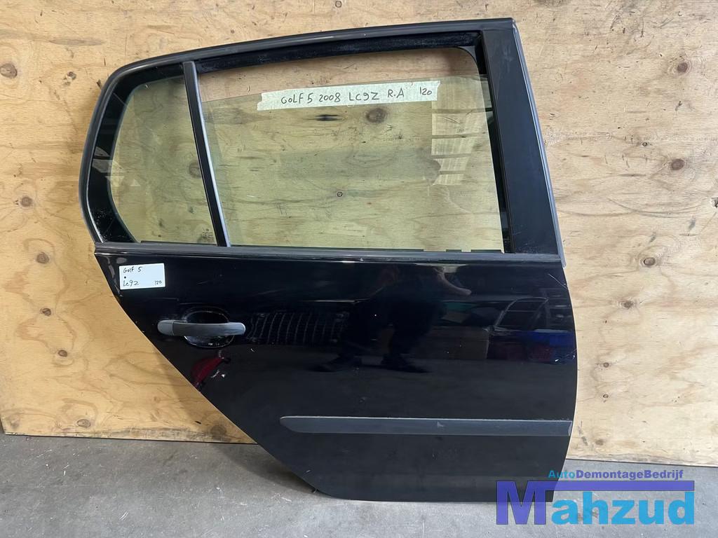 VW GOLF 5 Hatchback Zwart LC9Z Rechts achter deur 2003-2009, Auto-onderdelen, Gebruikt, Volkswagen AG, Achter, Vw@volkswagen.de