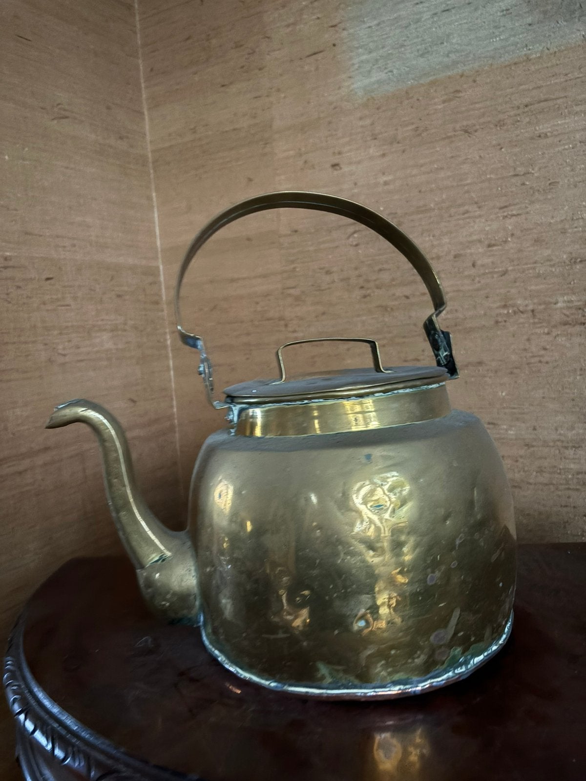 Antieke Messing Ketel / Waterketel, Ophalen of Verzenden, Koper