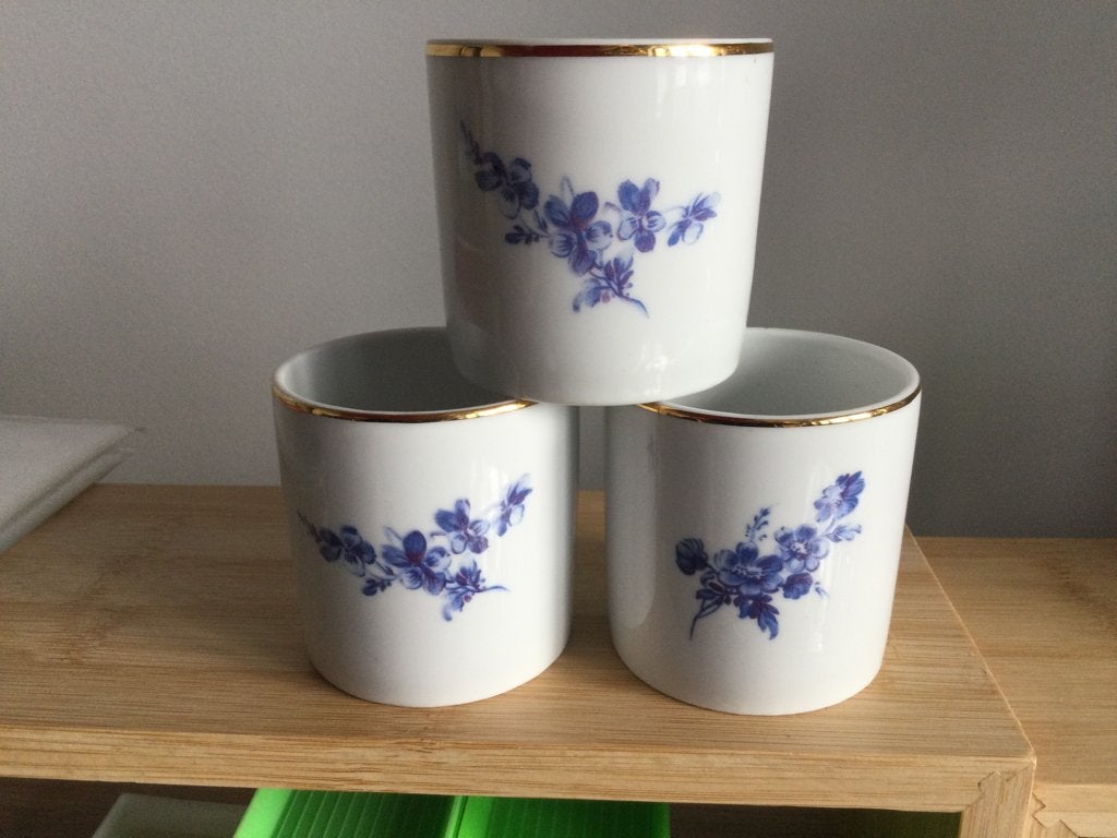 Set van 3 espresso/theekopjes. Porselein, vintage., Ophalen, Vintage, Zo goed als nieuw, Kop(pen) en/of Schotel(s)