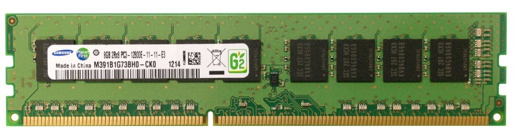 8GB 2Rx8 PC3-12800E DDR3-1600 Unbuffered ECC Samsung / HP, Computers en Software, RAM geheugen