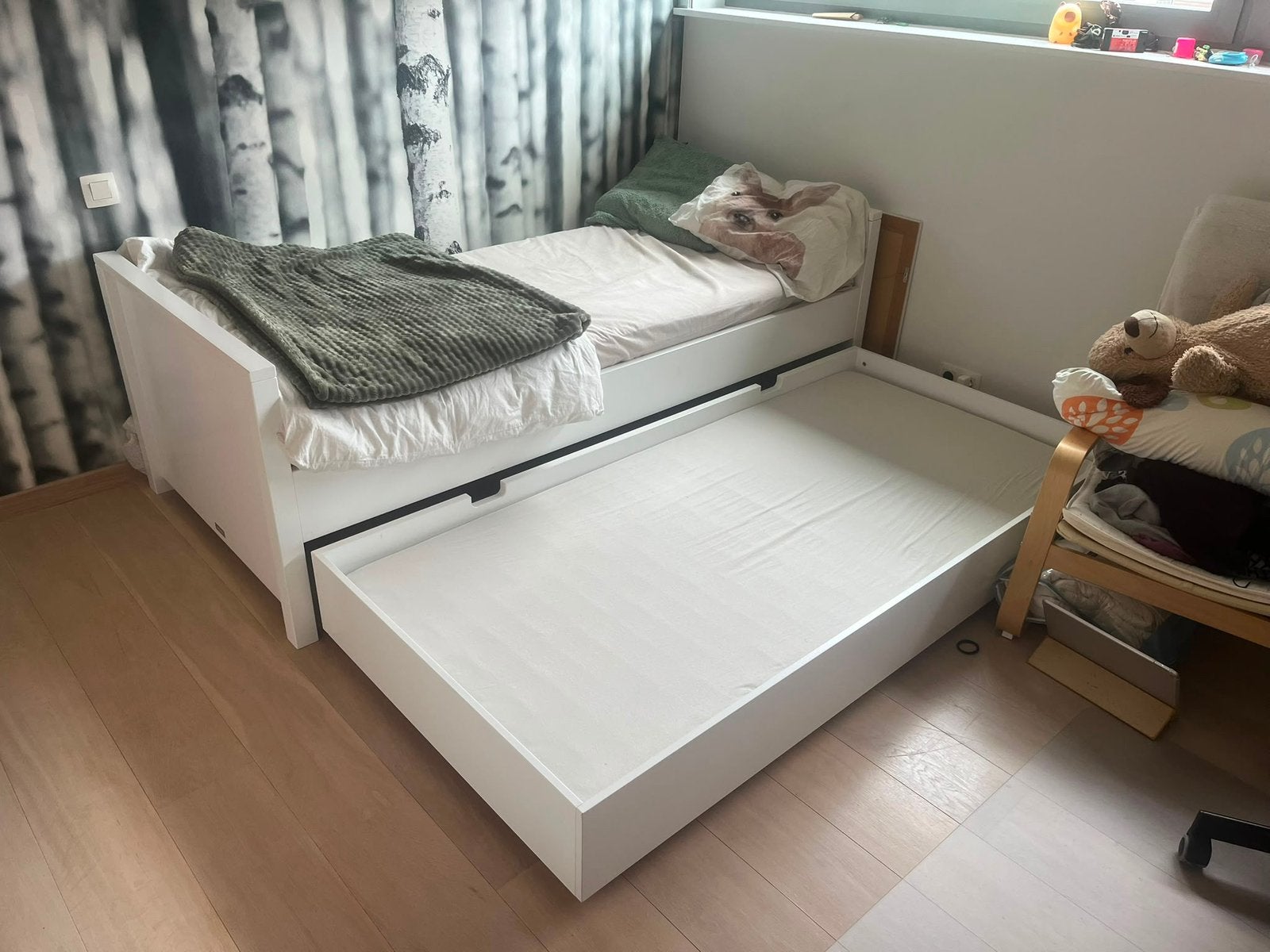 1 persoonsbed Bopita met lade, Ophalen, Wit