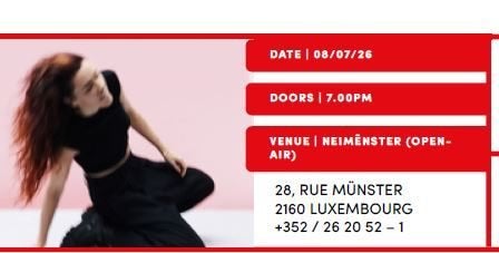 ticket concert zaz à Luxembourg 08/07/2026, Tickets & Billets