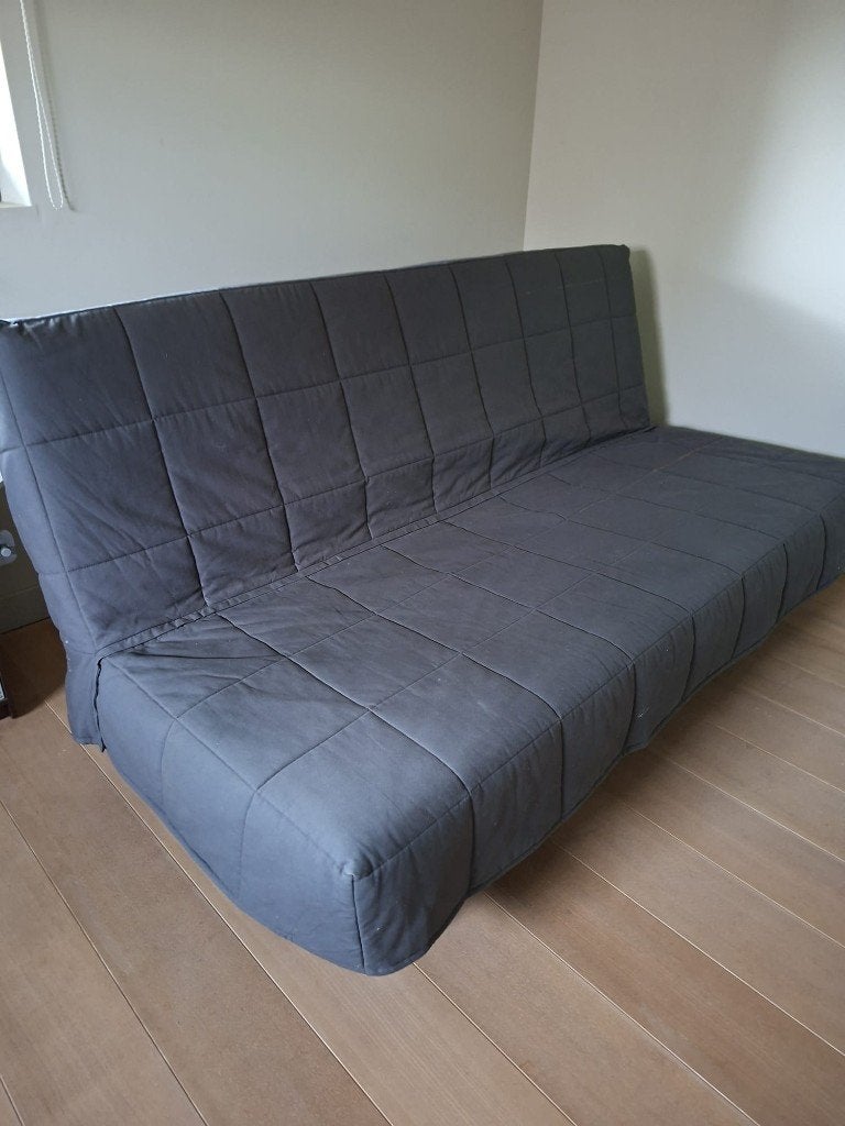Zetelbed + beddebak en extra hoes, Ophalen, Gebruikt, Grijs, Tweepersoons