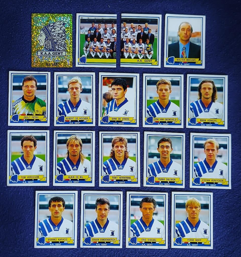 18 versch. Panini stickers voetbal ' FB 1994 - AA Gent ', Ophalen of Verzenden, Nieuw, Meerdere stickers