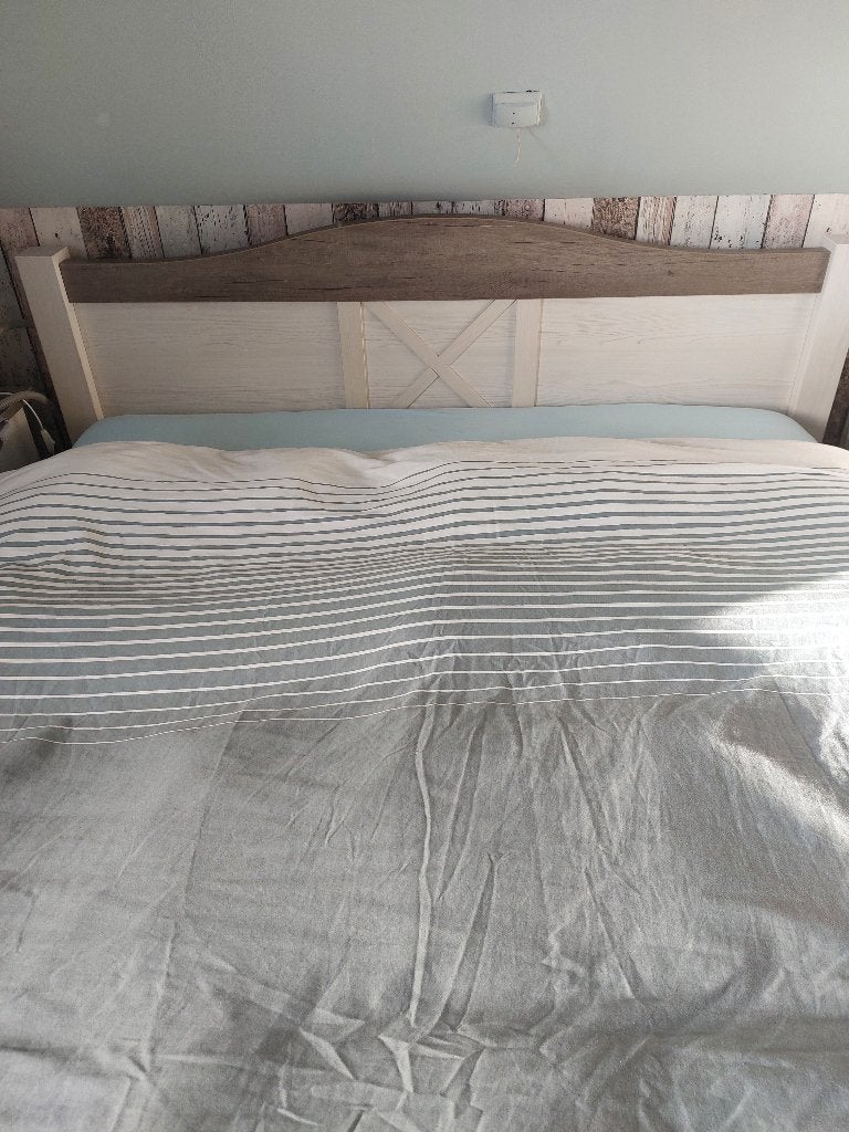 Bed 160 cm met lattenbodem in perfecte staat!, Maison & Meubles, Beige, Comme neuf, Landelijk, Enlèvement